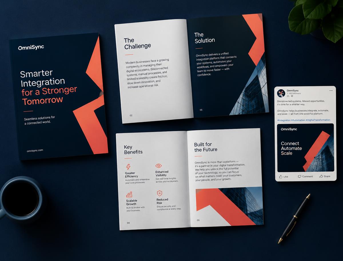 Concept B2B pitch deck and LinkedIn post for a fictional company